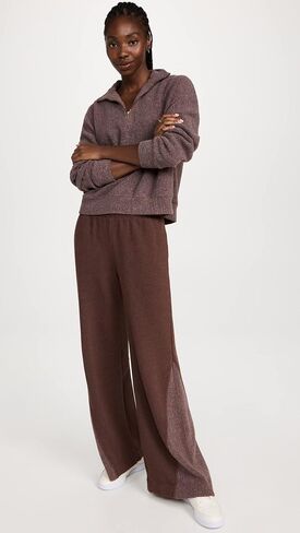 Monrow Women's Reverse Mix Teddy Fleece Sweatpants in Saudi Arabia