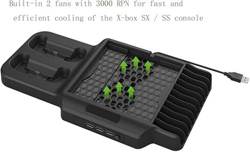 حامل شحن عمودي لأجهزة تحكم Xbox Series S وXbox Series X، وقاعدة مروحة التبريد لـ Xbox Series S وXbox Series X لتخزين قرص وحدة التحكم لحامل تخزين الأقراص المضغوطة لوحدة التحكم X-Box SX/SS in Kuwait