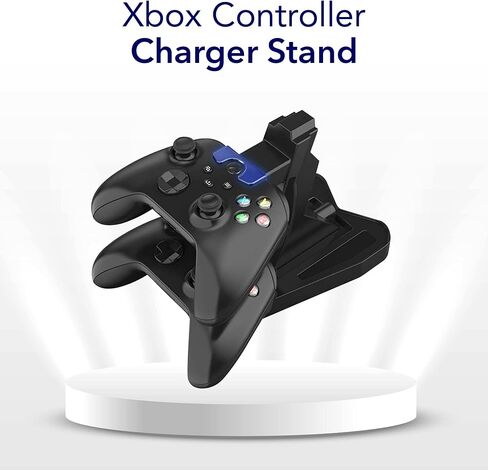 Dual Xbox Charging Station with USB Cable and LED Indicator | Xbox one Controller Charger Compatible with One S, One X | Fast Charging | (Vertical) in Saudi Arabia
