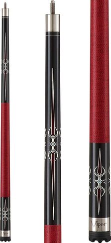 Viper Sinister 58" 2-Piece Billiard/Pool Cue, Black with Burgundy/Cream Points in Saudi Arabia