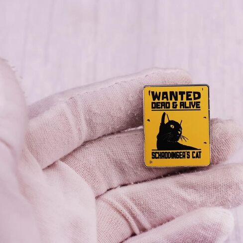 Schrodinger Cat Enamel Lapel Pin Quantum Badge Brooch For Physics and Science Fans, Quantum Mechanics Pins for Backpack or Jacket in Saudi Arabia
