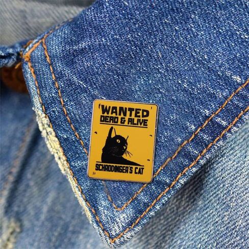 Schrodinger Cat Enamel Lapel Pin Quantum Badge Brooch For Physics and Science Fans, Quantum Mechanics Pins for Backpack or Jacket in Saudi Arabia