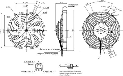 مروحة 78-1181 12 فولت 225 ملم متوافقة مع سلسلة Thermo King V V-100 V-190 V-200 V-300 V-400 V-500 ES-100 ES-200 ES-300 C-090 استبدال VA07-AP12/C-31A 30-315890-42 in Kuwait