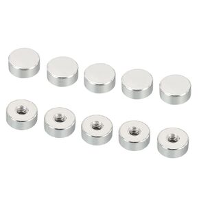 PATIKIL M4x0.7 Cap Nut, 10 Pack Acorn Nut Screw Cap Insert Bolt Cover Flat Female Thread Decorative Hardware Fittings Light Fixtures Silver Tone