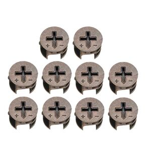 uxcell Furniture Connector Cam Lock Nut Fittings 15mmx12mm for Cabinet Drawer Dresser Wardrobe Panel Connecting 10pcs