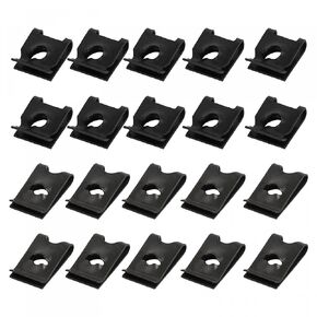 uxcell M4/ ST4.2 and M5/ST4.8 65Mn Spring Steel Speed Clip Fastener Extruded U Nuts, Black, Pack of 50