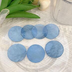 100PCS 2-in Round Shells Pieces with 2 Hole, Polished Round Shell Slice - Capiz Shells Pearl Coin Beads - Handmade Decorative Accessories for DIY(Mix)