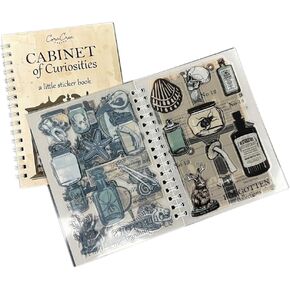 CORACREACRAFTS Sticker Book, Journal Stickers, Sticker Book for Adults, Teens, and Kids, Book of Stickers, 7-Pages Transparent and Washi Sheets Vintage Stickers Crafts, Cool Stickers (Victorian Gold)