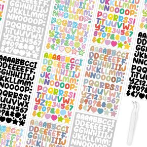 30 Sheets Vinyl Letters Stickers Small, Tiny Letter and Number Stickers 1/2 inch, Cute Mini Alphabet Stickers Waterproof for Water Bottles Scrapbooking DIY Crafts Kids