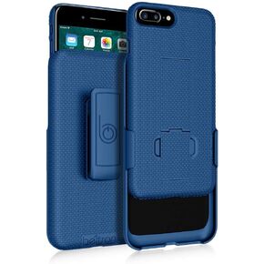 BELTRON iPhone 7/8 Plus Holster Case, Ultra Slim Protective Shell Grip Case & Swivel Belt Clip Holster Combo with Built-in Kickstand (iPhone 7 Plus & iPhone 8 Plus ONLY) - Black