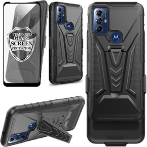 Ailiber for Motorola Moto G Play 2023 Phone Case with Screen Protector, Swivel Belt Clip Shell Holster with Kickstand, Heavy Duty Full Body Shockproof Protective Cover for Motorola G Play 2023-Camo