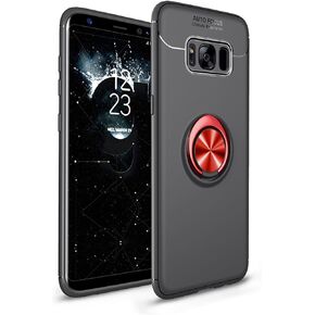 iCoverCase for Samsung Galaxy S8 Case with Ring Holder, Rotatable Matal Ring Kickstand [Work with Magnetic Car Mount] Shockproof Anti-Scratch Ultra-Slim Protective Case (Blue+Black)