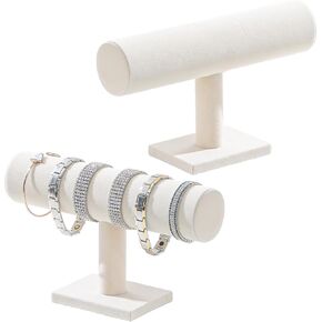 Coward 2 Pcs Bracelet Holder Organizer, Bracelet Display Holder, Bracelet Watch Stand Organizer for Home Use or Selling Show (2pcs Beige Velvet)