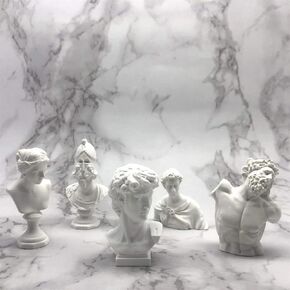 Classic Mini 2.7" Greek Bust,Home Décor Mini Resin Figure Sculpture David Venus St Georges Athena Laocoon Crafts Replica Greek Statues,Michelangelo Sculpture Figurine (David)(DS-001)