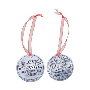 Christmas Ornament - The Love of Family - Double Sided Pewter Holiday Keepsake Great Gift for Mom, Sister, Aunt, Grandma