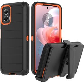 Phone Case for Motorola Moto G Power 5G 2024 Case with Belt Clip & Kickstand, Heavy Duty Rugged Full Body Protective Case Cover for Motorola G Power 5G 2024 (Black)