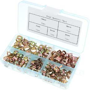 75 PCS Fuel Line Hose Spring Clip Clamps Automotive Replacement Fastener Silicone Vacuum Hose Low Pressure Air Clamps, Pipe Clamp Steel Wire Air Tube Water Pipe Clip SIZE: 6mm 7mm 8mm 9mm 10mm