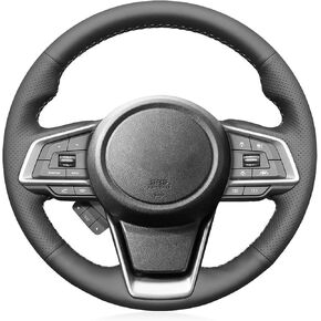 غطاء عجلة القيادة من الجلد الأصلي لسوبارو Outback 2018-2024/Forester Ascent 2019-2023 /Crosstrek 2018-2024 /Impresza 2017-2024 / Legacy 2018-2024 ملحقات