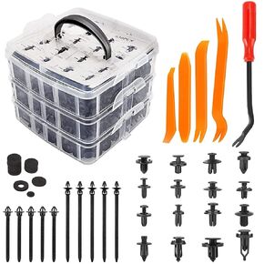 675pcs Car Retainer Clips Kit with 3-Layer Plastic Boxed Bumper Fixed Buckle Expansion Screw Clip Fastener Expansion Screw Clip Set Set
