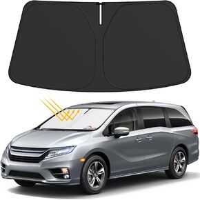Car Windshield Sun Shade - Motomate Custom for Rivian R1T 2022 2023 2024 [4 Layers Nano Coating] with Storage Pouch Foldable Car Sun Visor for UV Rays and Sun Heat Protection Truck Accessories Upgrade