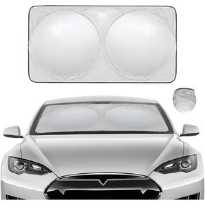 مظلة شمس للزجاج الأمامي للسيارة من Blilo، مظلة شمس للسيارة للنافذة الأمامية، غطاء مانع للأشعة فوق البنفسجية للمركبات القابلة للطي، ملحقات داخلية للسيارات عالمية لشاحنات الدفع الرباعي (66 بوصة × 38 بوصة) in Kuwait