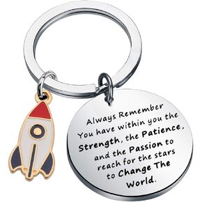 Rocket Ship Gift Astronomy Gift Astronaut Gift Always Remember You Have Within You The Strength Keychain