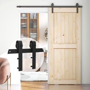 6FT Sliding Barn Door Hardware Kit for Single Door-Sturdy&Smoothly&Quietly-Heavy Duty-Easy to Install, Fit 36"-40" Wide Door（J Shape Hanger