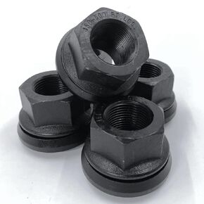Haltec 6 Pieces of Two Piece 6mm Sleeve Flanged M22x1.5 Wheel Nuts 33mm Hex Unimount Hub Pilot for Commercial Semi Trucks