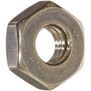 316 Stainless Steel Machine Screw Hex Nut, Plain Finish, ASME B18.6.3, #6-32 Thread Size, 7/64" Width Across Flats, 5/16" Thick (Pack of 100)