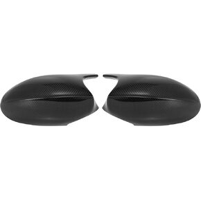 X AUTOHAUX Pair Exterior Rear View Mirror Housing Door Wing Mirror Cover Cap Carbon Fiber Pattern M3 Style for BMW 3 Series E90 E91 E92 E93 Facelifted 08-11