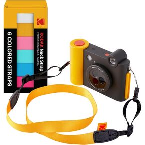 KODAK Deluxe Neck Strap Color Kit, Comfortable & Detachable Camera Straps, Compatible Smile + Instant Camera, 6 Color Pack (White, Black, Pink, Green, Blue, and Hot Pink)