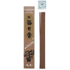 Morning Star Incense Frankincense, 50 Sticks with Ceramic Incense Holder, Key Note: Frankincense, Japanese Style Incense, Nippon Kodo