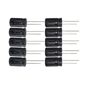 47uF 200V 13X20 +/-20% -40 to +105°C 10 PCS Aluminum Electrolytic Capacitor,47 MFD,47uF 200V Capacitor,47uF Capacitor,200V Capacitor,47uF,47uF Capacitor 200V,200V 47uF Capacitor