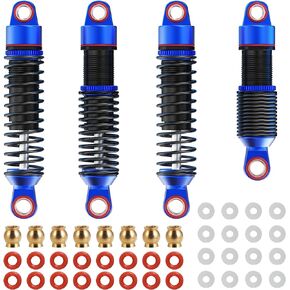 ممتص الصدمات COOWOO RC، مجموعة أجزاء ممتصة للصدمات RC قابلة للتعديل للسيارات الزاحفة 1/18 TRX-4M RC، مصنوعة من سبائك الألومنيوم، مجموعة من 4 - أمامي وخلفي، أزرق in Kuwait