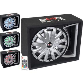 BELVA BLB112LED Single 12-inch 750W Loaded Ported Car Subwoofer with Multi-Color LED and Remote