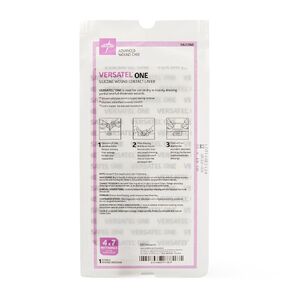 Medline Versatel Contact Layer Dressing, Silicone-Based Adhesive, For Cuts, Blisters, and 2nd Degree Burns, 4 Inches x 7 Inches, in Educational Packaging