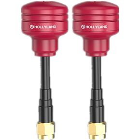 Hollyland Lollipop Antenna [Official] for Wireless Video Transmission System 2.5dBi 63mm Mini Circular Polarization Antenna for Mars 400s Pro/Mars 400s/ Mars 300 Pro/Mars 300 / Mars 400 (Red)-2 PCS