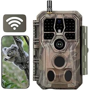 WiFi Trail Camera Game Cam 48MP 1296P HD Video Sound Recording, Clear Night Vision & 0.1s High Sensitivity Motion Detection 120° Wide Angle for Wildlife, Observation of Backyard, Farm