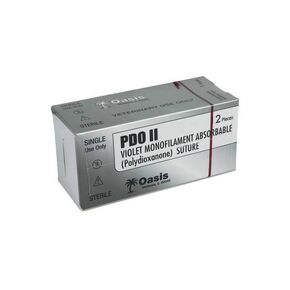 Oasis PDO (Polydioxanone) Surgical Suture, 2-0, (CP-1) 1/2 36/37mm Reverse Cutting Needle, 75cm, 12/Box, Veterinary Use