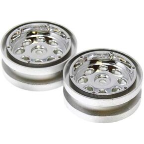 Redcat Racing Rer11341 Plastic Chrome Colored Wheels (2Pcs, No Beadlocks), Silver