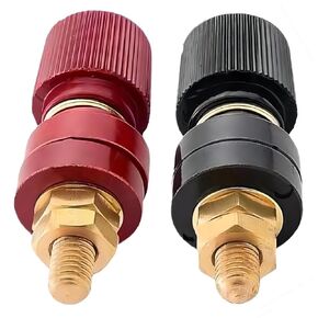 Pure Copper Remote Battery Terminal Sbinding Post (2Pcs M6（1/4"）)