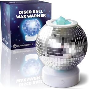 SCANDINORDICA Disco Ball Wax Warmer Rotating with Colors Changing Night Light, Cute Scent Oil Candle Wax Melts Warmer for Home, Disco Candle Warmer Wax Melter | Disco Ball Decor