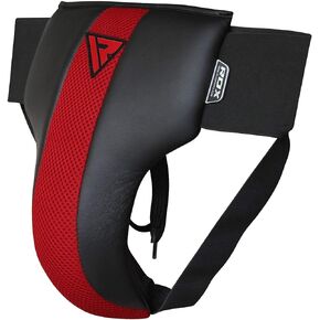 RDX Groin Protector for Boxing, Muay Thai, Kickboxing and MMA Fighting, SATRA Approved Maya Hide Leather Abdo Gear for Martial Arts, Jockstrap Abdominal Guard for Sparring, Taekwondo and Grappling