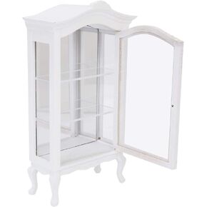1:12 Wooden White Dollhouse Corner Cabinet, Three Layers Dollhouse Shelf Cabinet, Bedroom for Livingroom for Dolls Diningroom