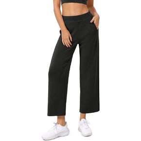 ODODOS Women's Modal Soft Relaxed Cropped Pants High Waist Casual Wide Leg Pants with Pockets - 25" Inseam