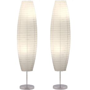 LIGHTACCENTS Rice Paper Floor Lamp 59-inches Tall - Japanese Lamp with White Paper Shade Modern Decor for Living Room - Paper Lamp, Paper Lantern Floor Lamp, Floor Lamp Paper