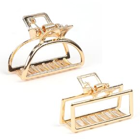 Hair Clips,Claw Clips Hair Square Small Hair Clips for Thick Hair Banana Hair Claw Clips Compatible with Ponytail Holders Fashion Hair Accessories Non-Slip Cute Hair Clips Hair Clips for Styling Gold
