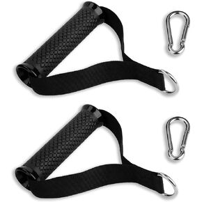 Ultra Heavy Duty Exercise Handles, Cable Handles Gym Equipment Attachment, Double D-Ring Grips, Encrypted Webbing, Design Non-Slip Comfort Grips