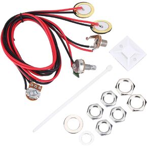 Acoustic Guitar Pickup, Piezo Contact Microphone Transducer Including Lump Nuts Washers Belt for Guitar Violin Ukulele