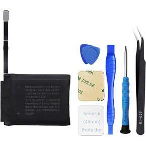 Replacement Battery for A2327 Compatible for Apple Watch Series 6 44mm Battery A2327 Battery with Series 6 44mm Watch Protector and Tool Kits (Not for Series 6 40mm)